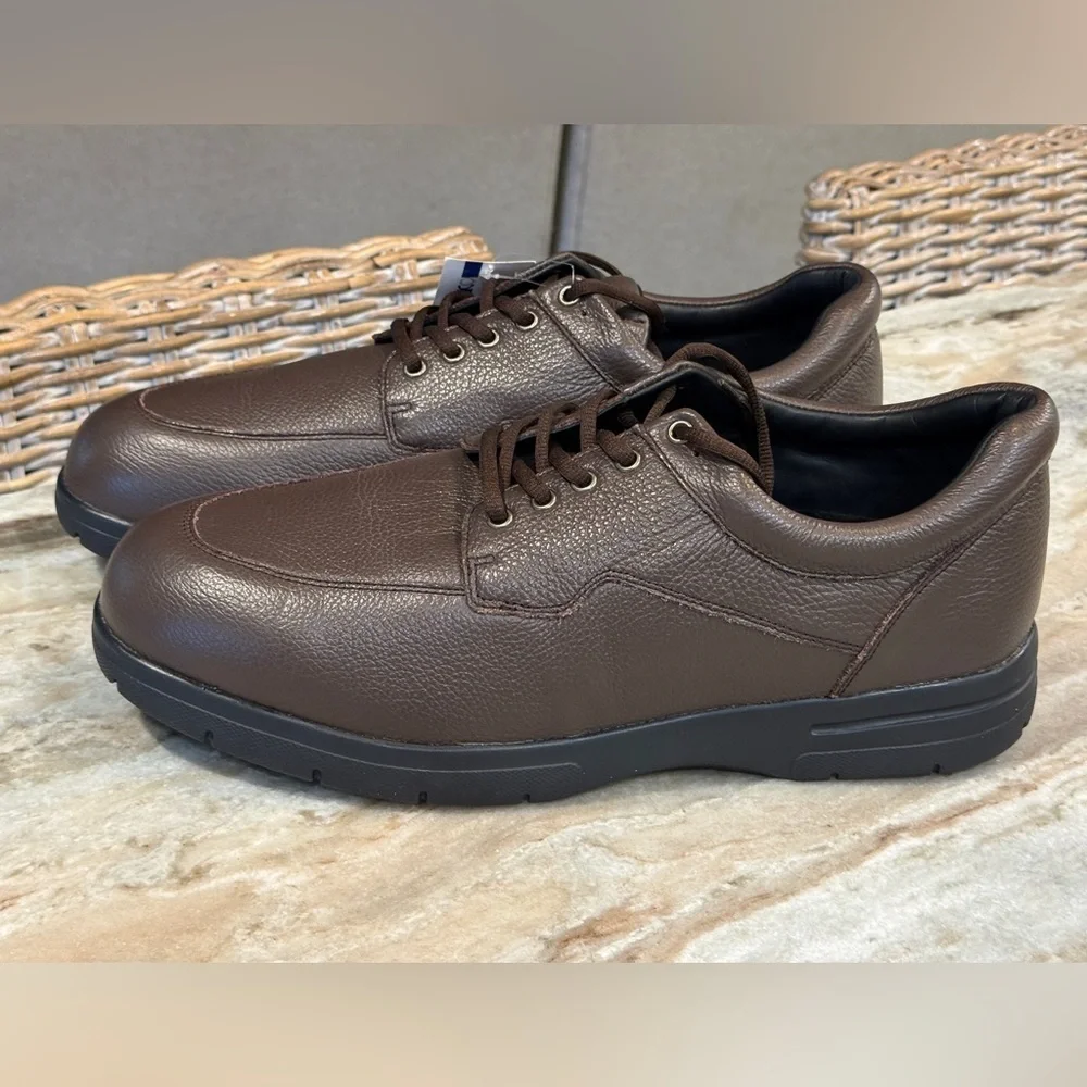 NWT Men’s DREW Walker II brown leather orthopedic oxfords- Size 16 Wide 4W